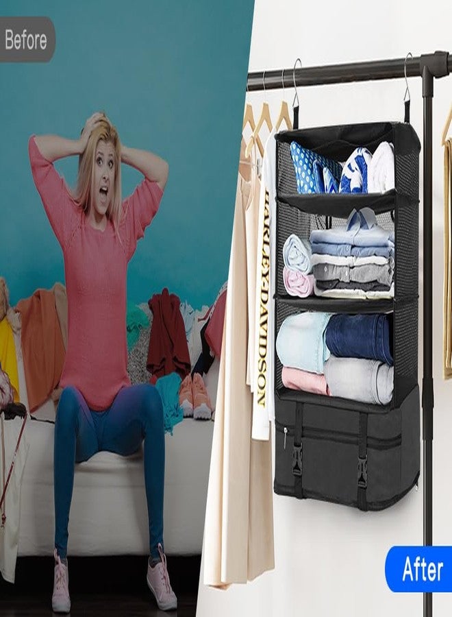 Kitwe منظم أمتعة محمول من كيتوي مع أرفف سفر معلقة وحجرة تخزين ملابس الغسيل، وخزانة ملابس معلقة للسفر - Image 4